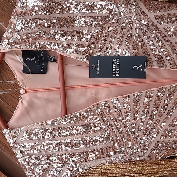 NWT Beautiful Rare London Limited Edition Fringe Sequin Plunge Mini Dress. - Picture 2 of 8